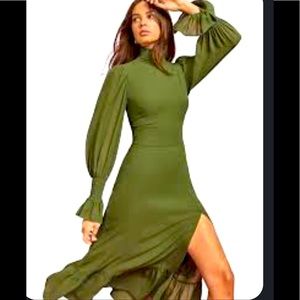 NWT Reformation “Galena” dress, size small in moss